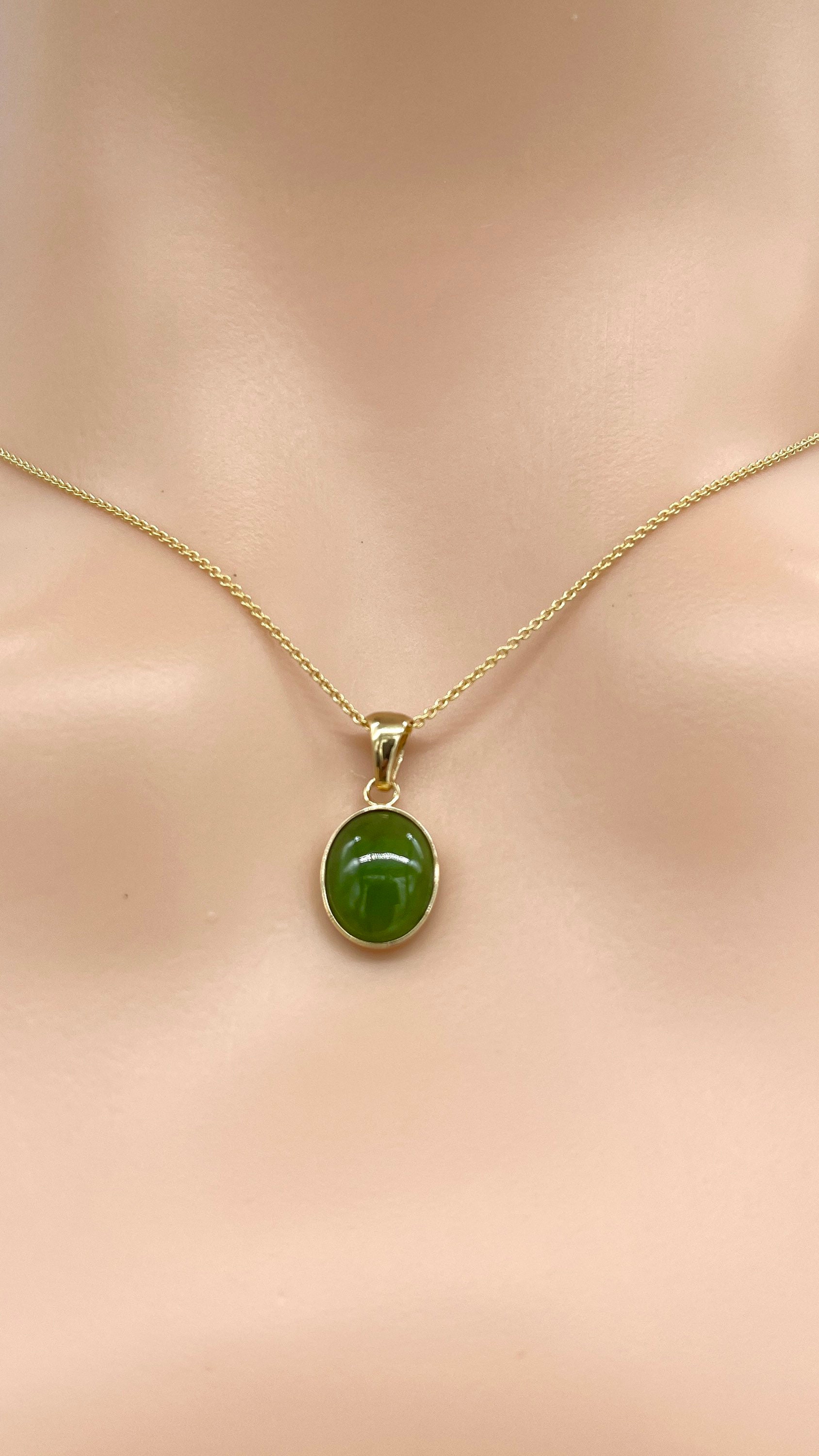 Buy Good Fortune Gold Necklace, Jade Circle Pendant, Success Jewelry, Green Jade  Pendant Necklace, Wealth Necklace, Gold Filled Online in India - Etsy