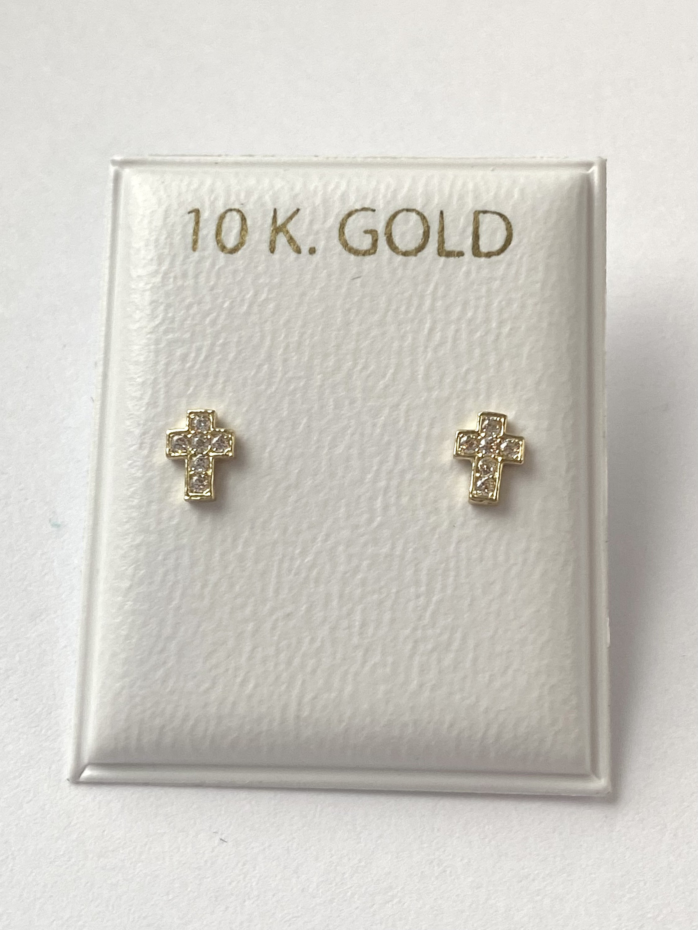 Cross Earrings for Baby 10K Solid Gold Toddler Earrings