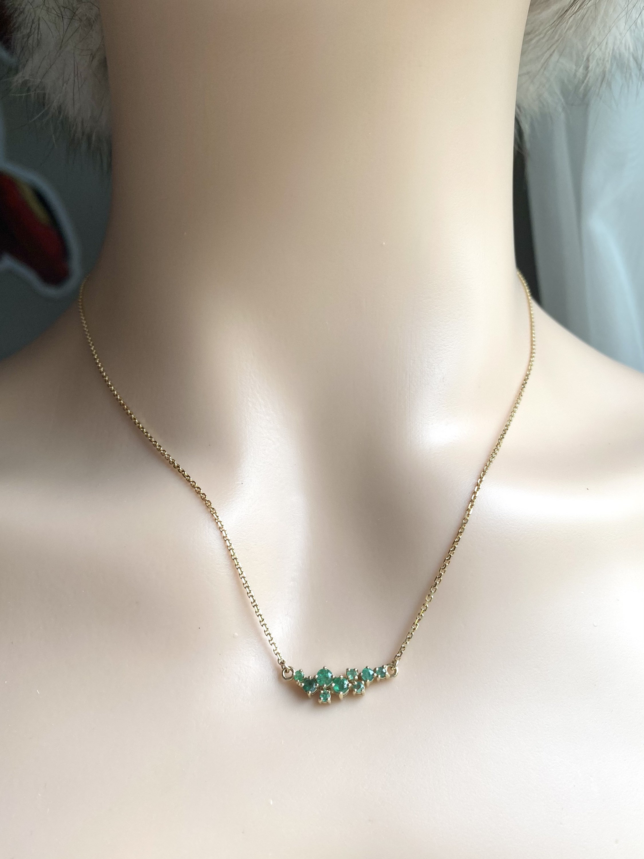 Emerald 14K Gold Necklace Real Emerald Necklace May Etsy
