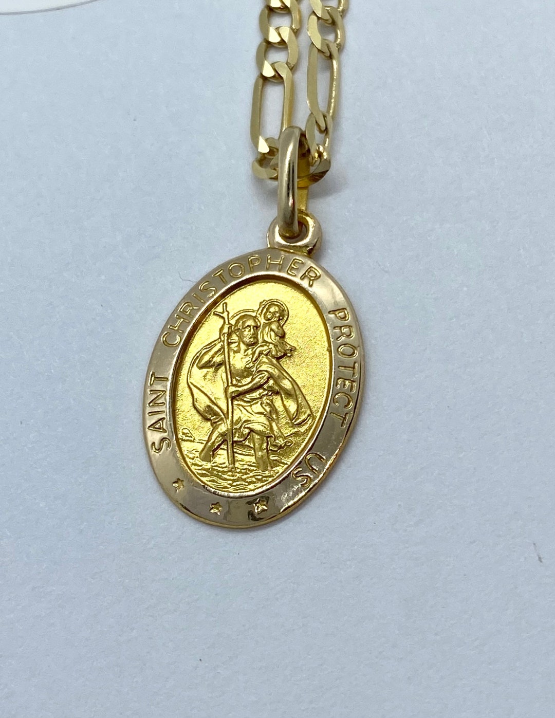 18k Gold 18ct St Christopher St Christopher Pendant Solid Sterling