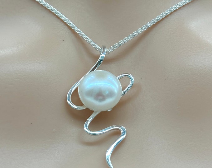 Pearl Statement Pendant, 925 Sterling Silver, Handmade Jewelry, Mother’s Day Gift