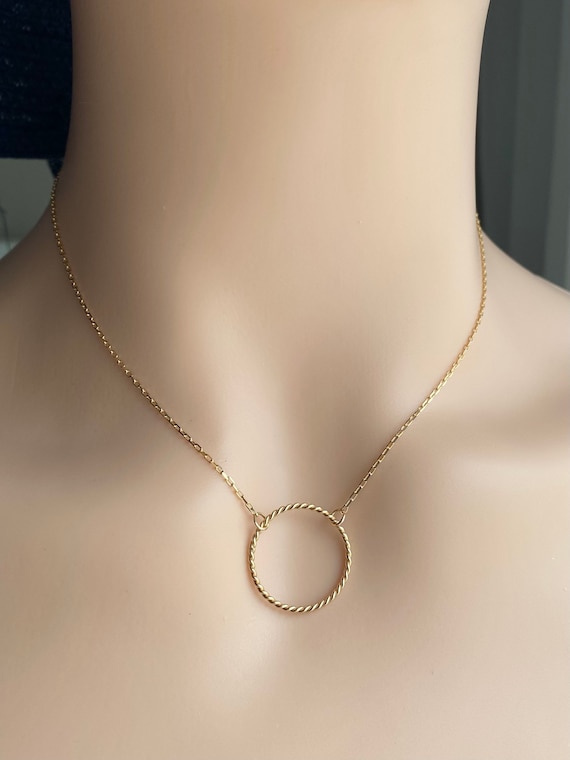 10k gold cheap circle pendant