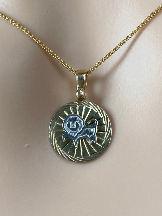 10 KゴールドLeo Lion Zodiacチャームペンダントネックレス ゴールド並行輸入 コイン ネックレス K10 10K レディース ライオン アニマル
