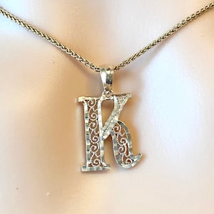 Colgante con la inicial K, collar con la letra K en oro macizo de 10 quilates, nombre, regalo de cumpleaños para mujer, regalo para el Día de la Madre