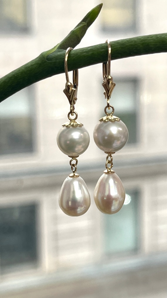 Orecchini Ovali con Perle Naturali Grigio - La Mia Fiaba