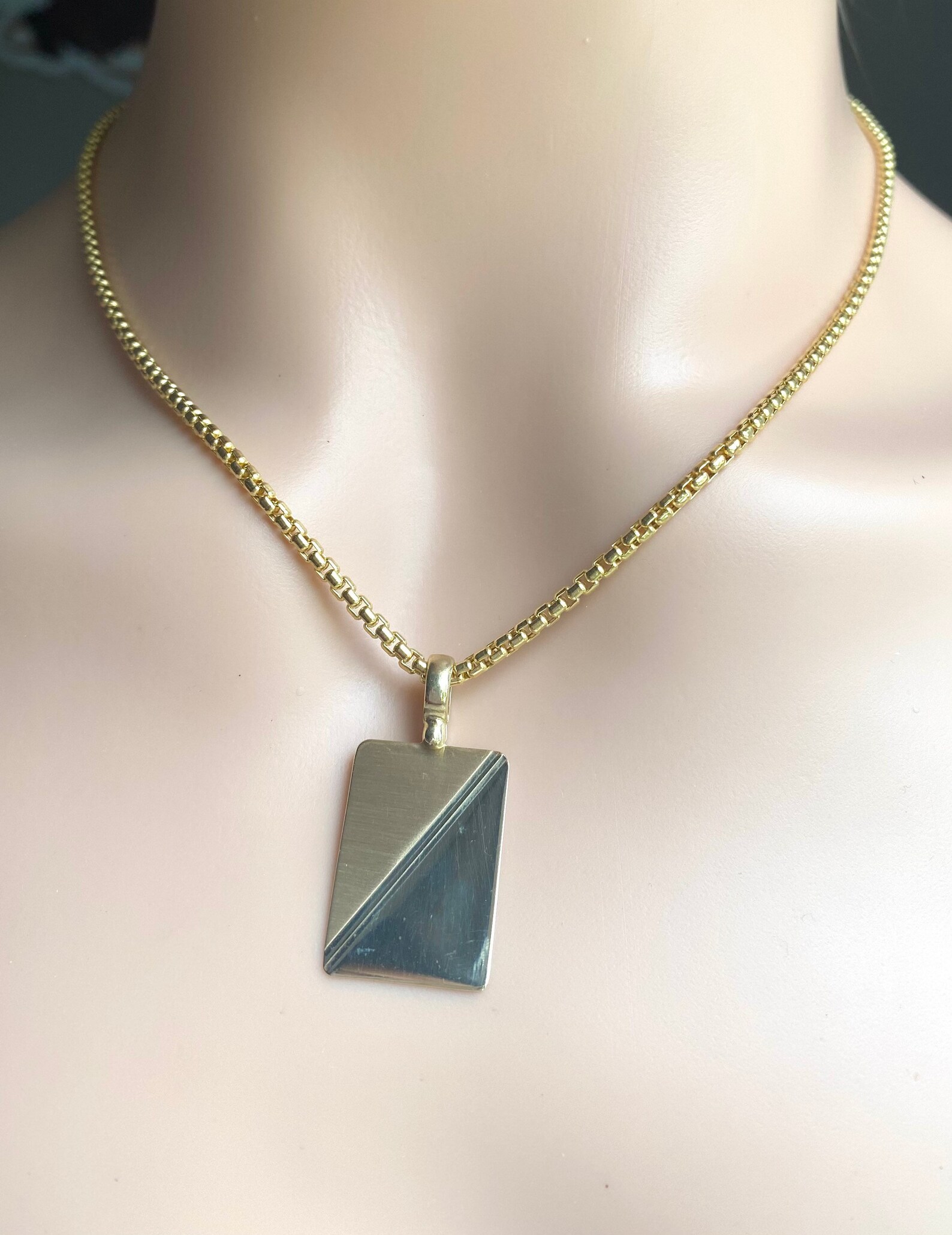 Gold Tag Pendant 10K Solid Gold Engravable Pendant Gold Etsy