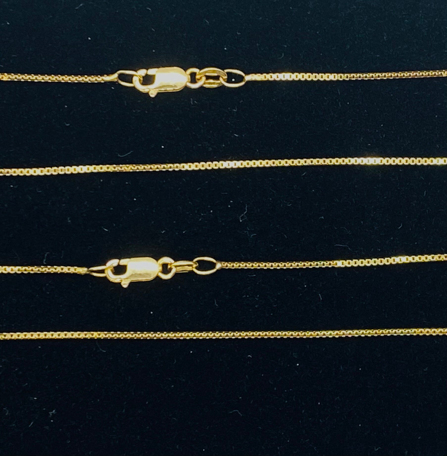 Gold Box Chain 0.80mm 10K Solid Italian Gold Box Necklace Etsy