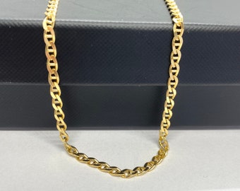 18k Solid Gold Chain - Etsy