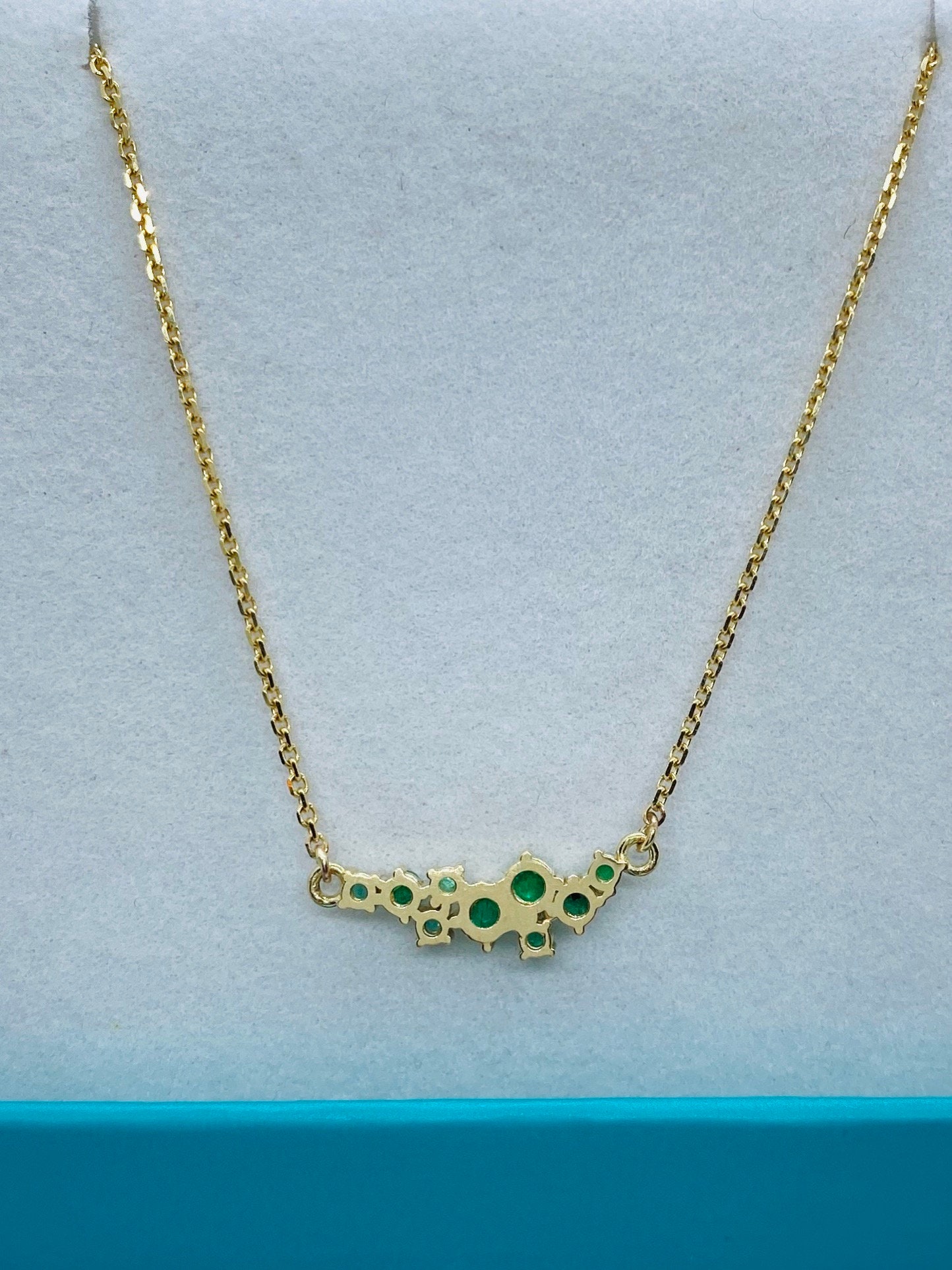 Emerald 14K Gold Necklace Real Emerald Necklace May Etsy