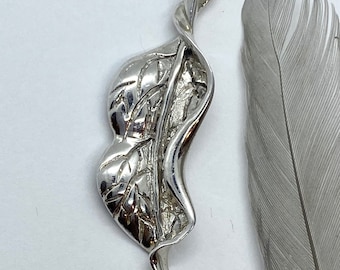 Leaf Pendant Necklace, Large Sterling Silver Leaf, Nature Jewelry, Artisan Jewelry,  Ideas, Handmade Pendant, Autumn Jewelry