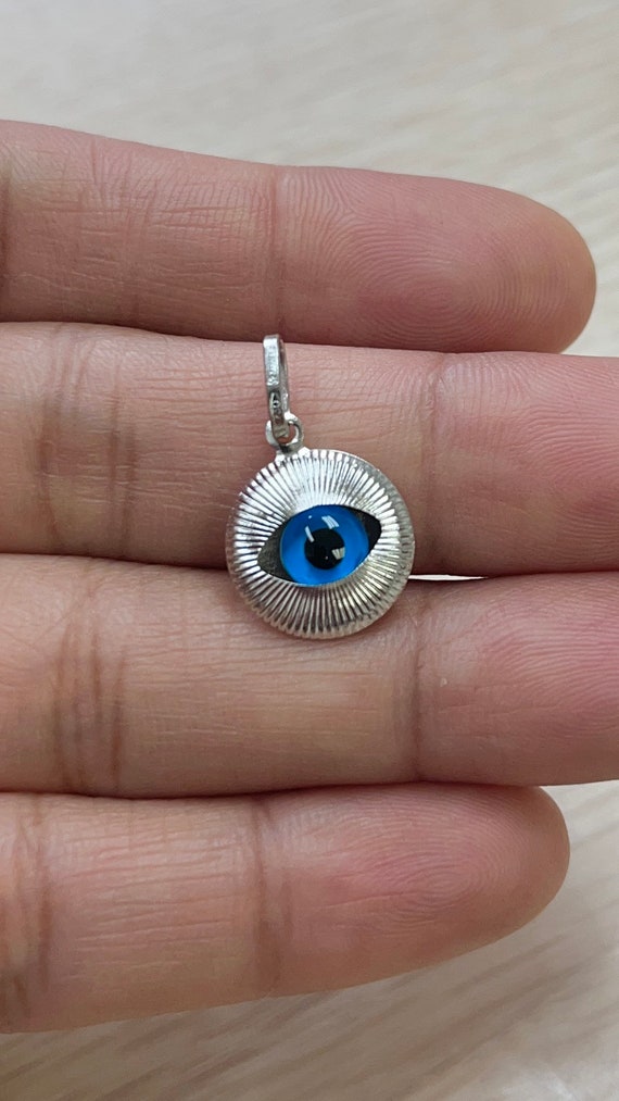 HZMAN Collana Malocchio Donna Con Ciondolo Rotondo – Smaltato, Placcato Oro 18K, Portafortuna, Regalo