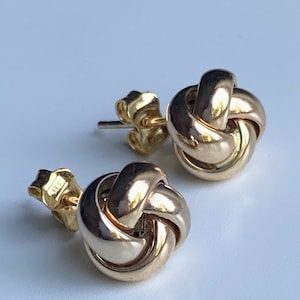 Love Knot Stud Earrings, 14K Solid Gold Earrings, Earrings for Women, Birthday Gift for Women, Christmas Gift for Mom