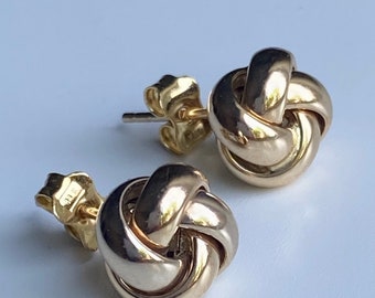 Love Knot Stud Earrings, 14K Solid Gold Earrings, Earrings for Women, Birthday Gift for Women, Valentines Gift for Mom
