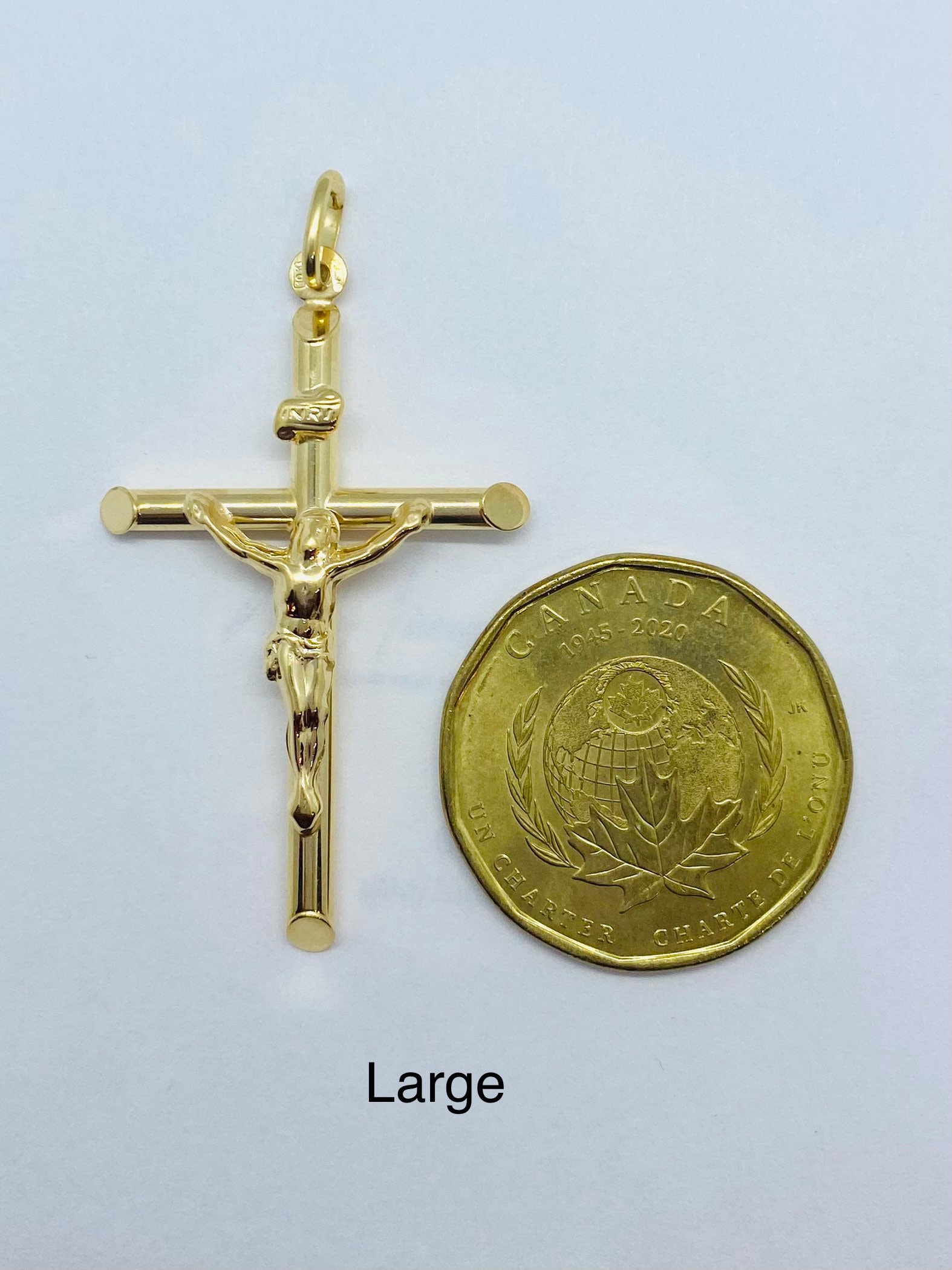Large gold crucifix sale