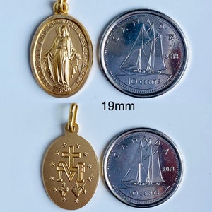 Our Lady Of The Miraculous, 8mm-21mm, 10K 14K 18K, Virgin Mary Pendant, Mama Mary Medal, Birthday Gift for Women, Mothers Day Gift image 7