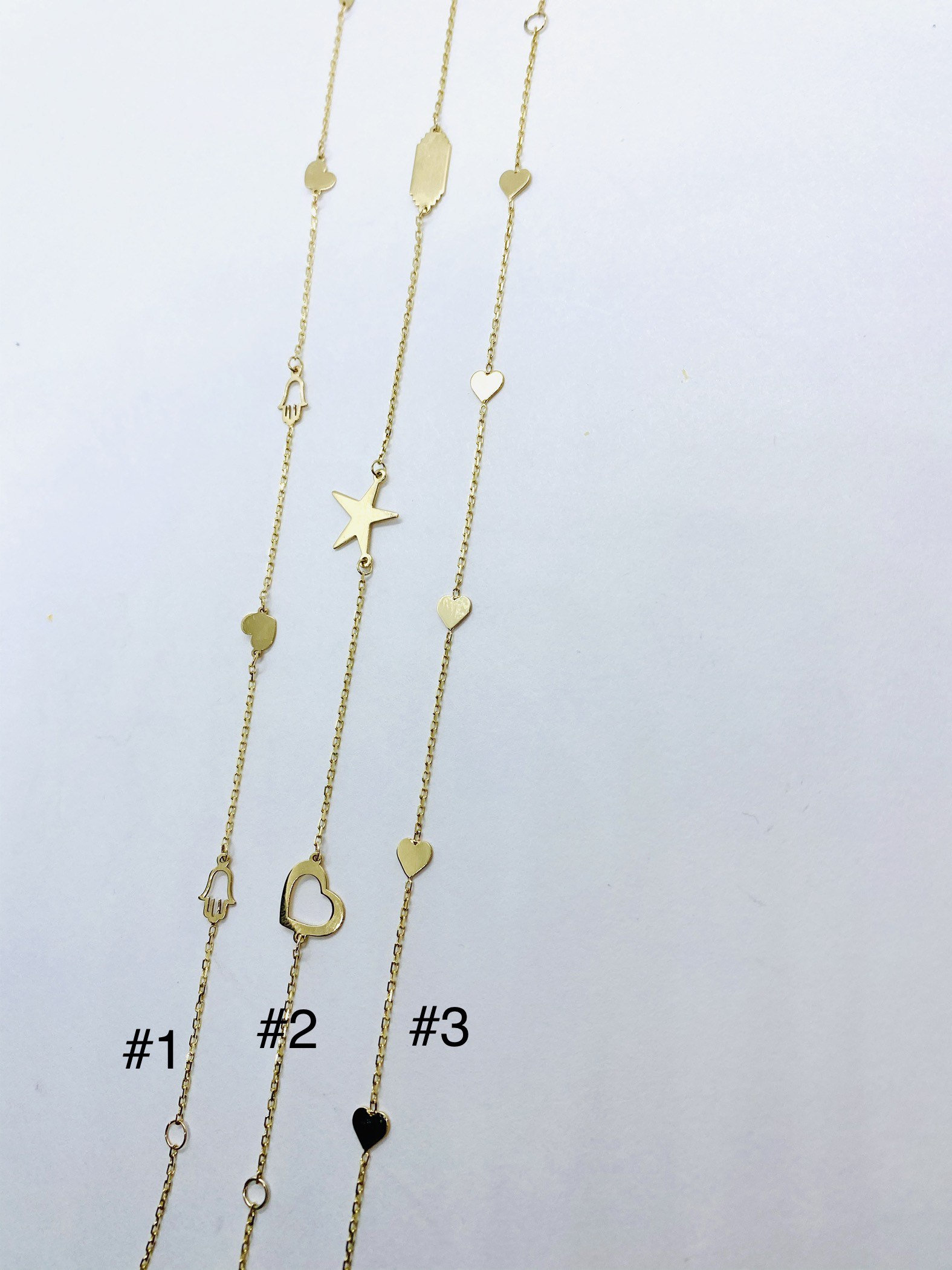 Gold Charm Bracelet 10K Solid Gold Charm Bracelet Fine Etsy