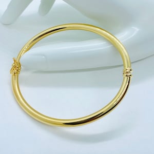 Gold Bangle Bracelet, Classic Design Bracelet , 18K Solid Italian Gold, Elegant Gold Bracelet, Birthday Gift for Women,  Summer Jewe