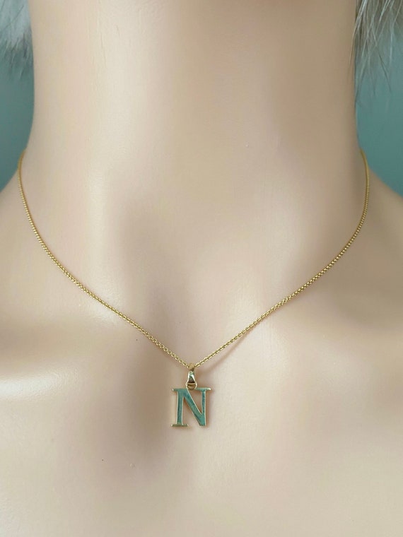 N letter pendant gold discount