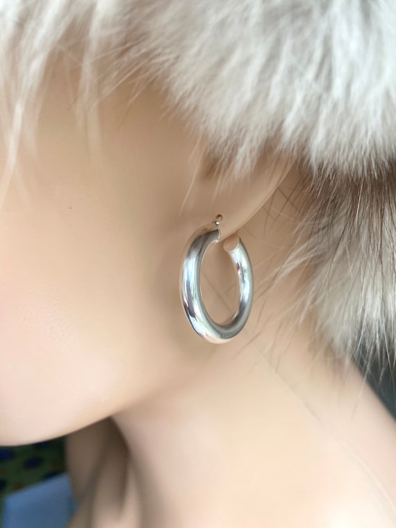 Orecchini A Cerchio In Argento 925 – 30 Mm, Semplici E Classici, Per Donna, Anallergici