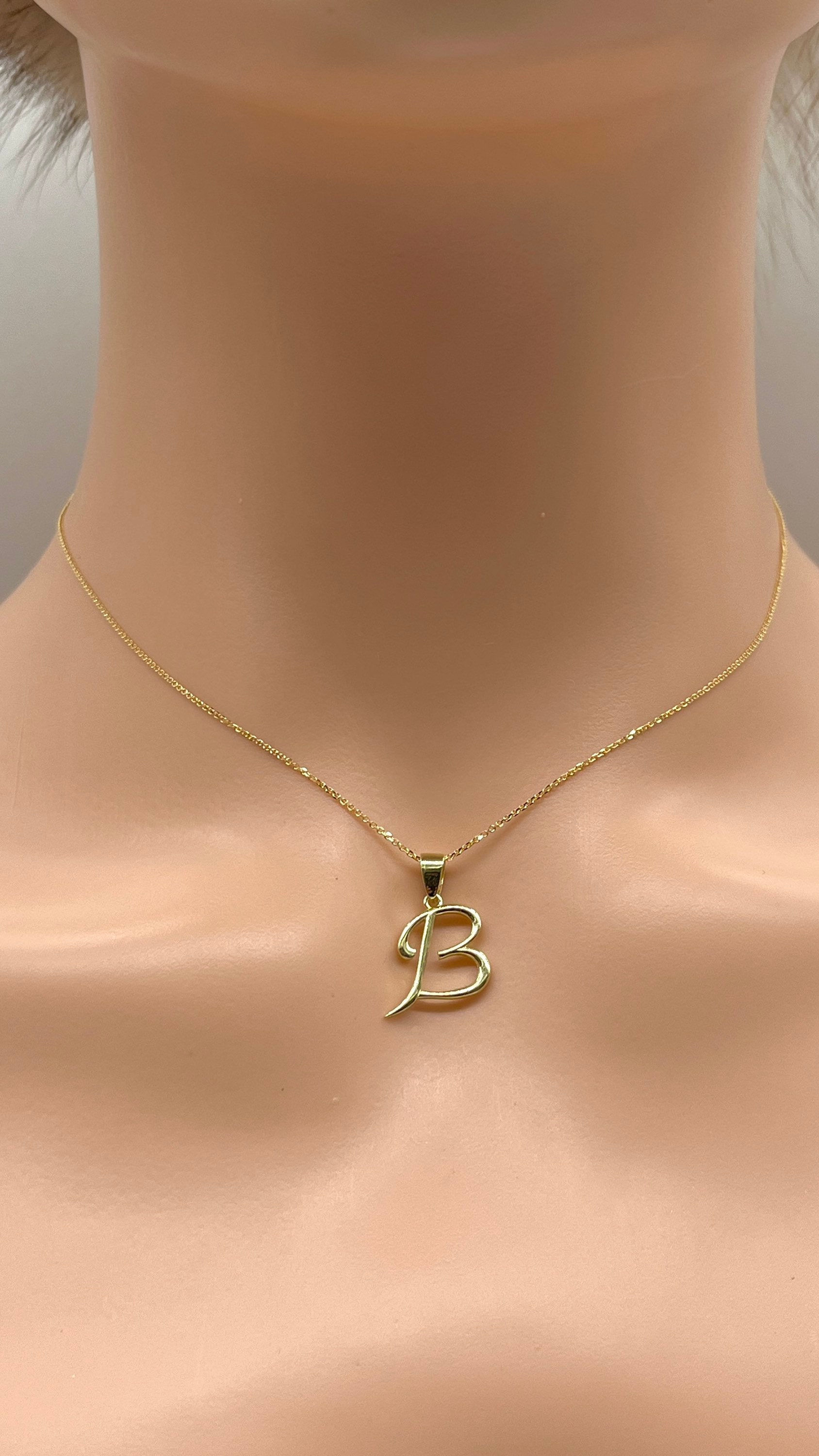 9ct Gold Diamond Initial B Pendant | Prouds