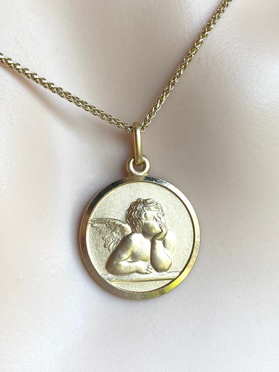 Gold guardian angel pendant deals