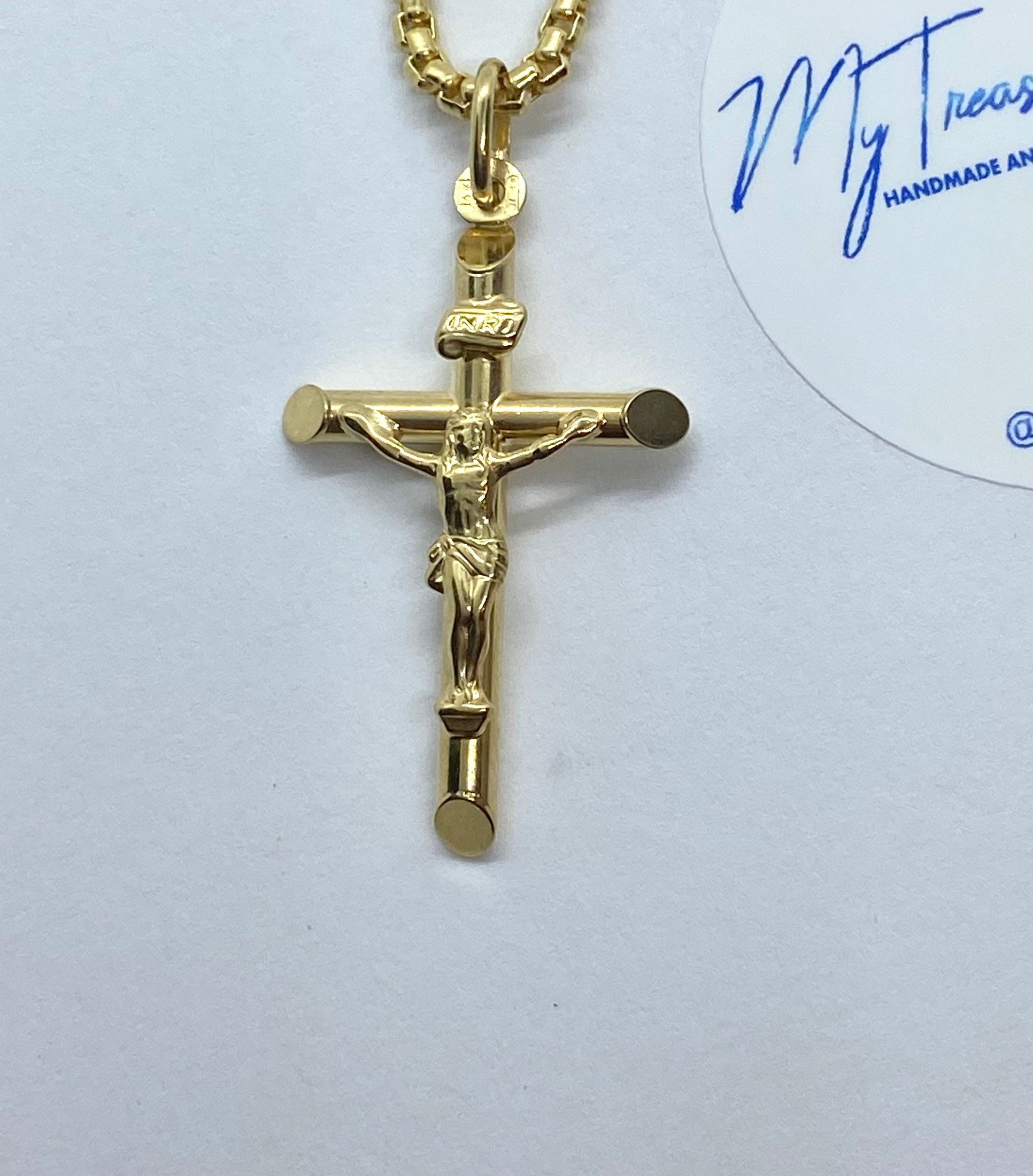 14K Gold Tiny Cross Necklace, Religious Jewelry Gift, Women's Christia –  YanYa