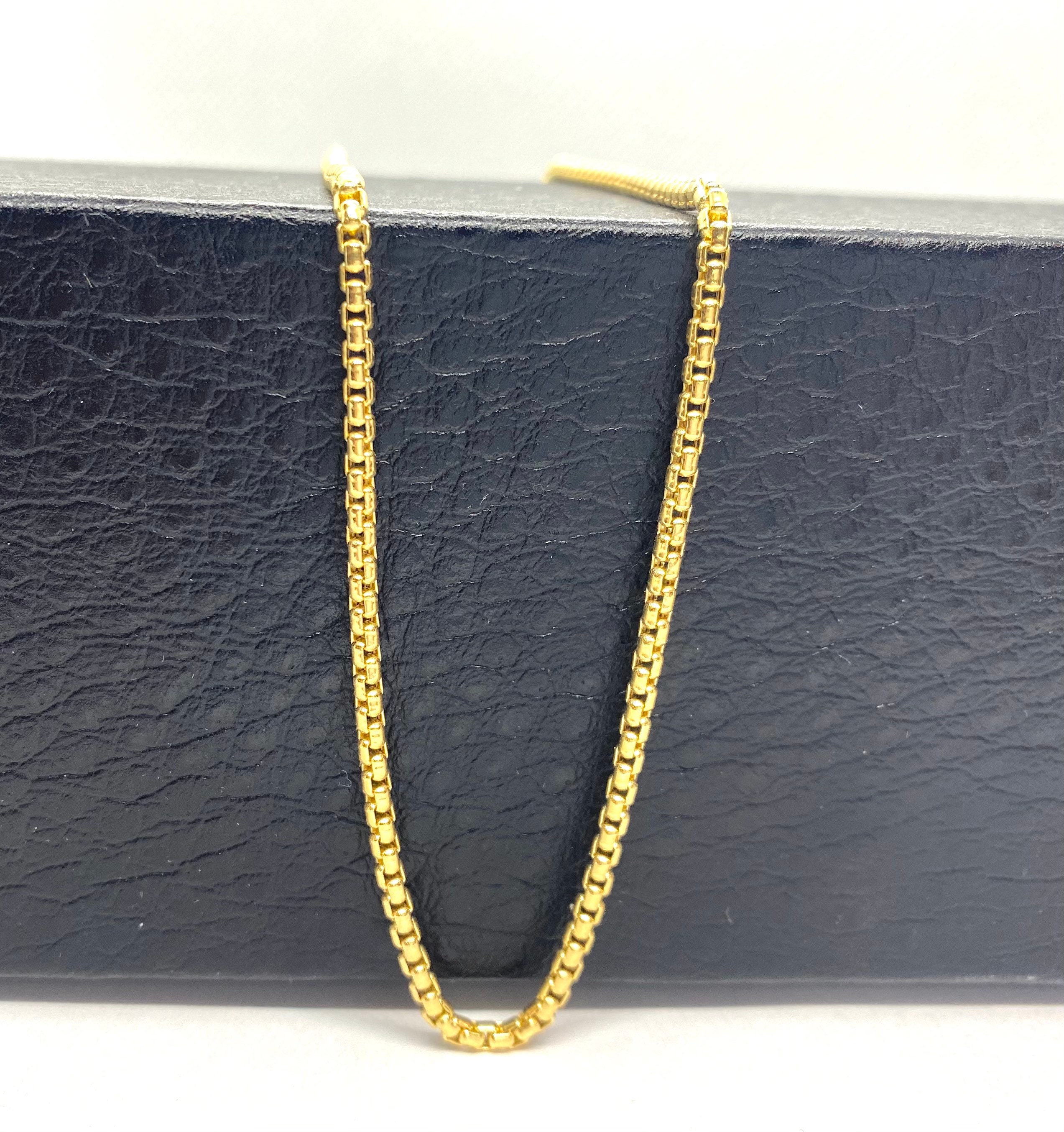 Box Chain Gold, 2.6MM, 10K Solid Gold Chain, Round Unisex Chain