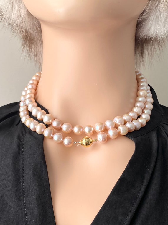 極美品！！CADEAUX カドー　LONG PEARL NECKLACE Long Pearl Necklace, 14K Solid Gold, 34 Inches Pearl