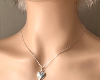 ハートネックレス シルバー、925スターリングシルバー ハート