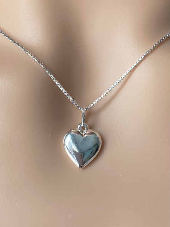 Sterling Silver Heart Pendant with Apple Blossoms Necklace