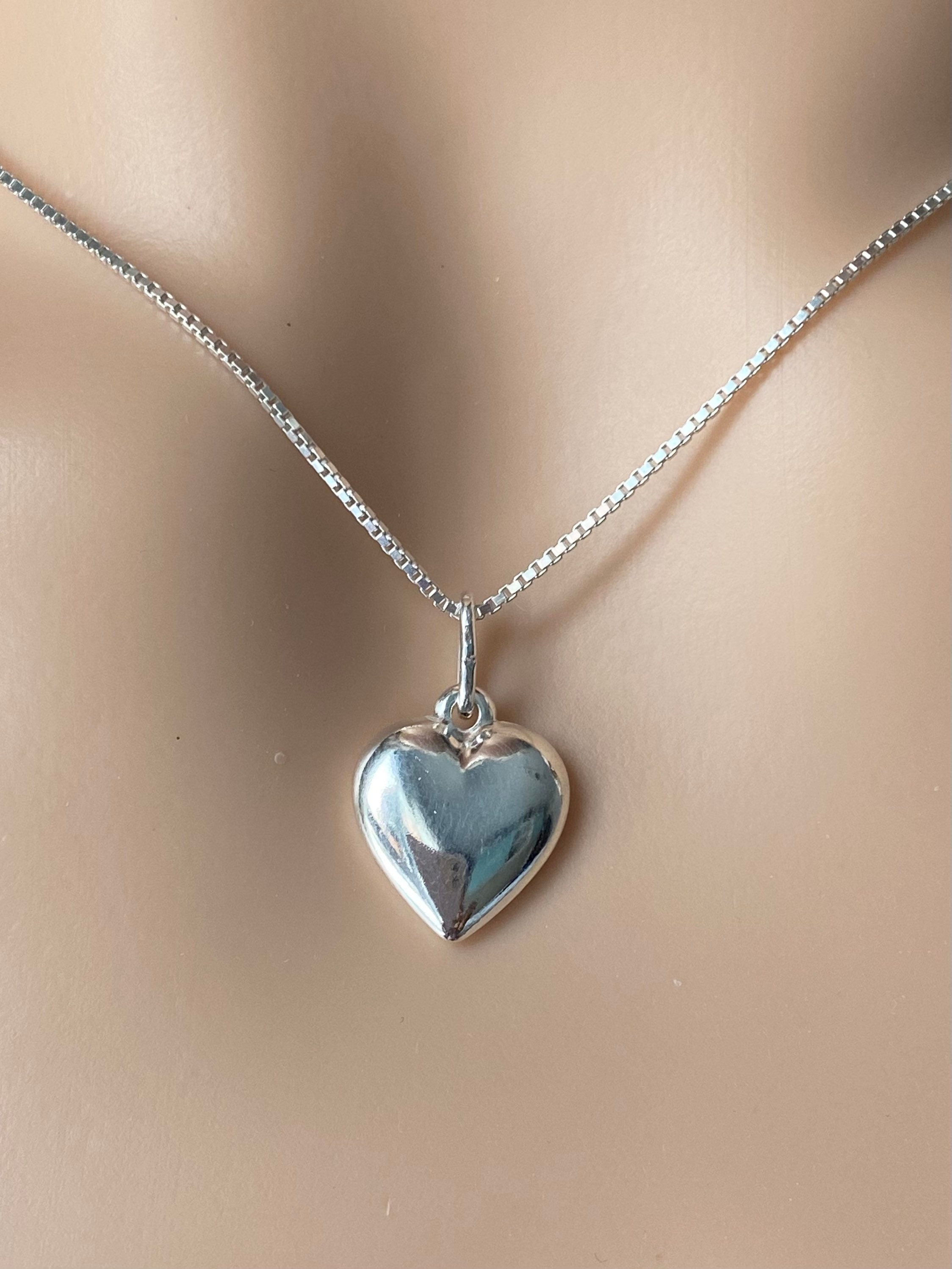 Silver Heart Pendant Chain Necklace Silver Pendant 