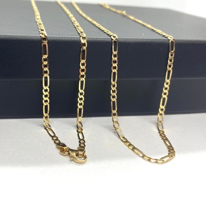 Figaro Chain Gold, 4MM, 18K Solid Italian Gold, Thick Figaro Necklace, Necklace for Men, Birthday Gift Men,  Men, Father’s Day