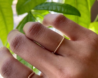 Solid Gold Twist Ring, 10K Rope Wedding Band, 1.25MM 1.6MM, Dainty Stacking Ring, Thin Gold Band, Birthday Gift for Women,