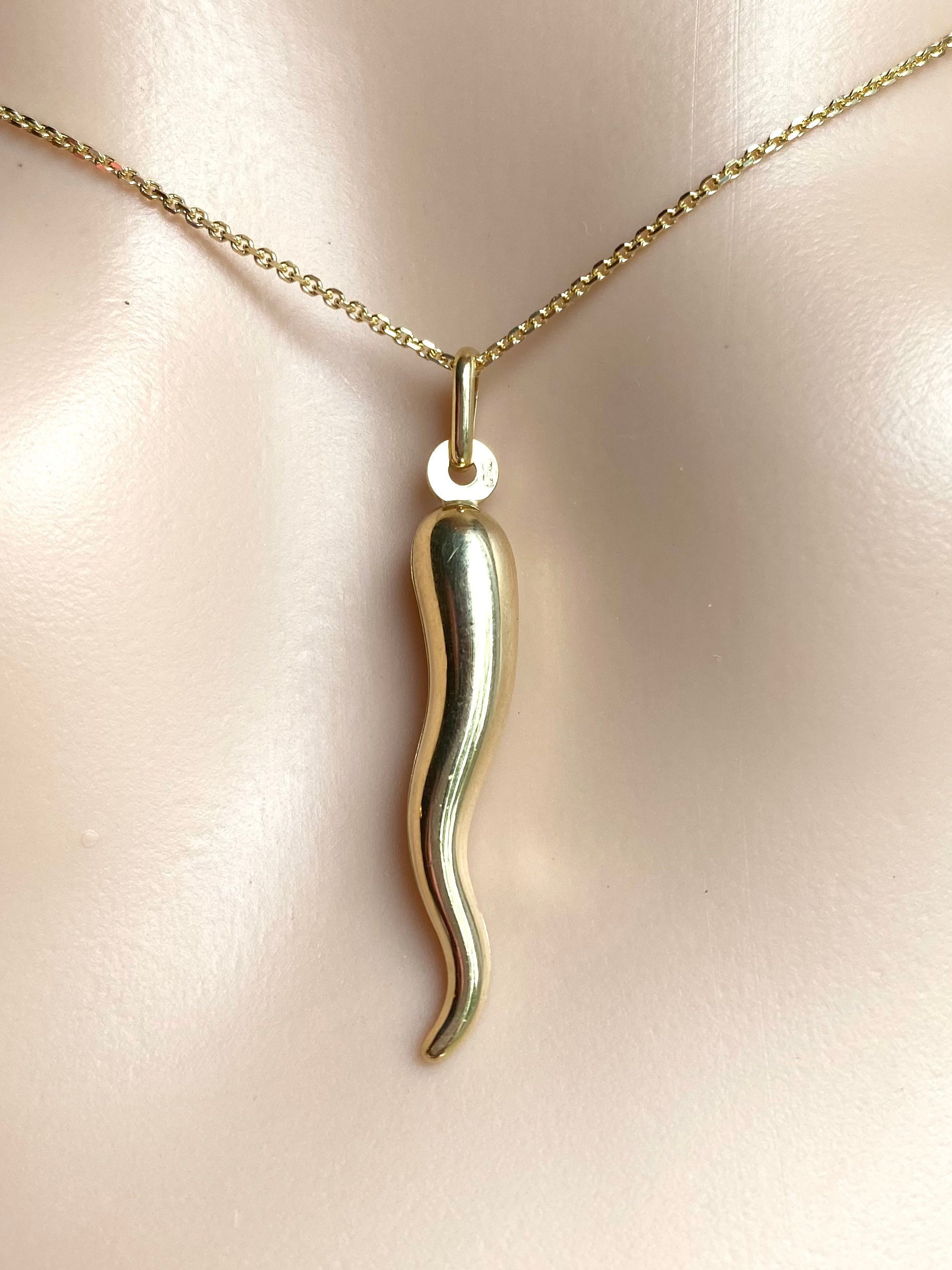 【loro】corno necklace gold Gold Italian Corno Pendant