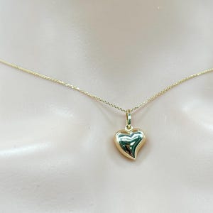 Gold Heart Pendant, 10K Solid Heart Necklace, Love Gold Pendant, Christmas Gift, Birthday Gift Women