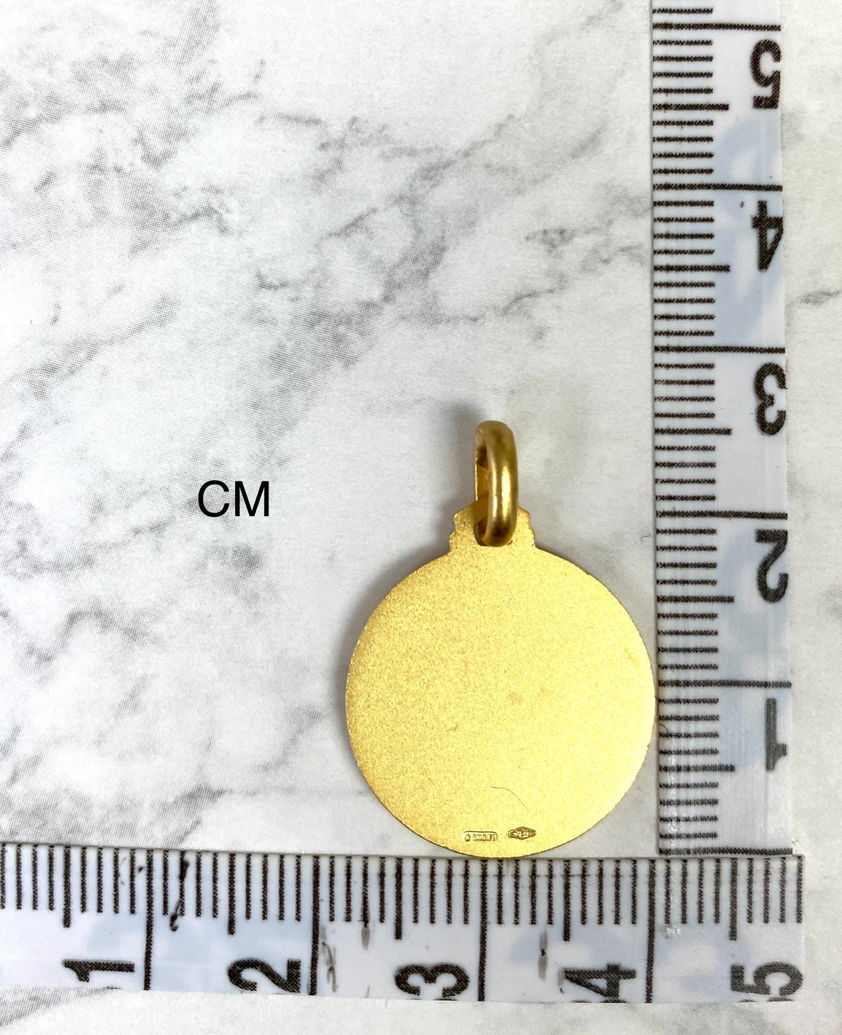 Ciondolo Scapolare ORO giallo 18 kt carati gioielli medaglietta Ciondolo Scapolare ORO giallo 18 kt carati gioielli medaglietta