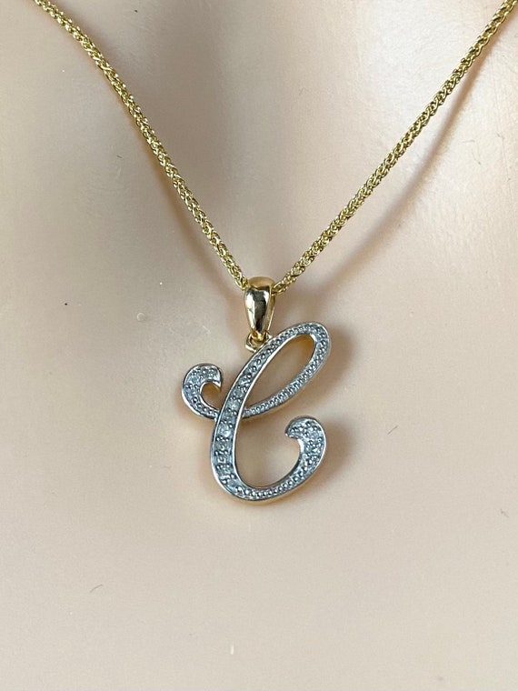 Letter C Initial Necklace 9 Carat Yellow Gold | Australia – Silver Steel