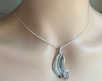 Leaf Pendant Necklace, Large Sterling Silver Leaf, Nature Jewelry, Artisan Jewelry,  Ideas, Handmade Pendant, Autumn Jewelry