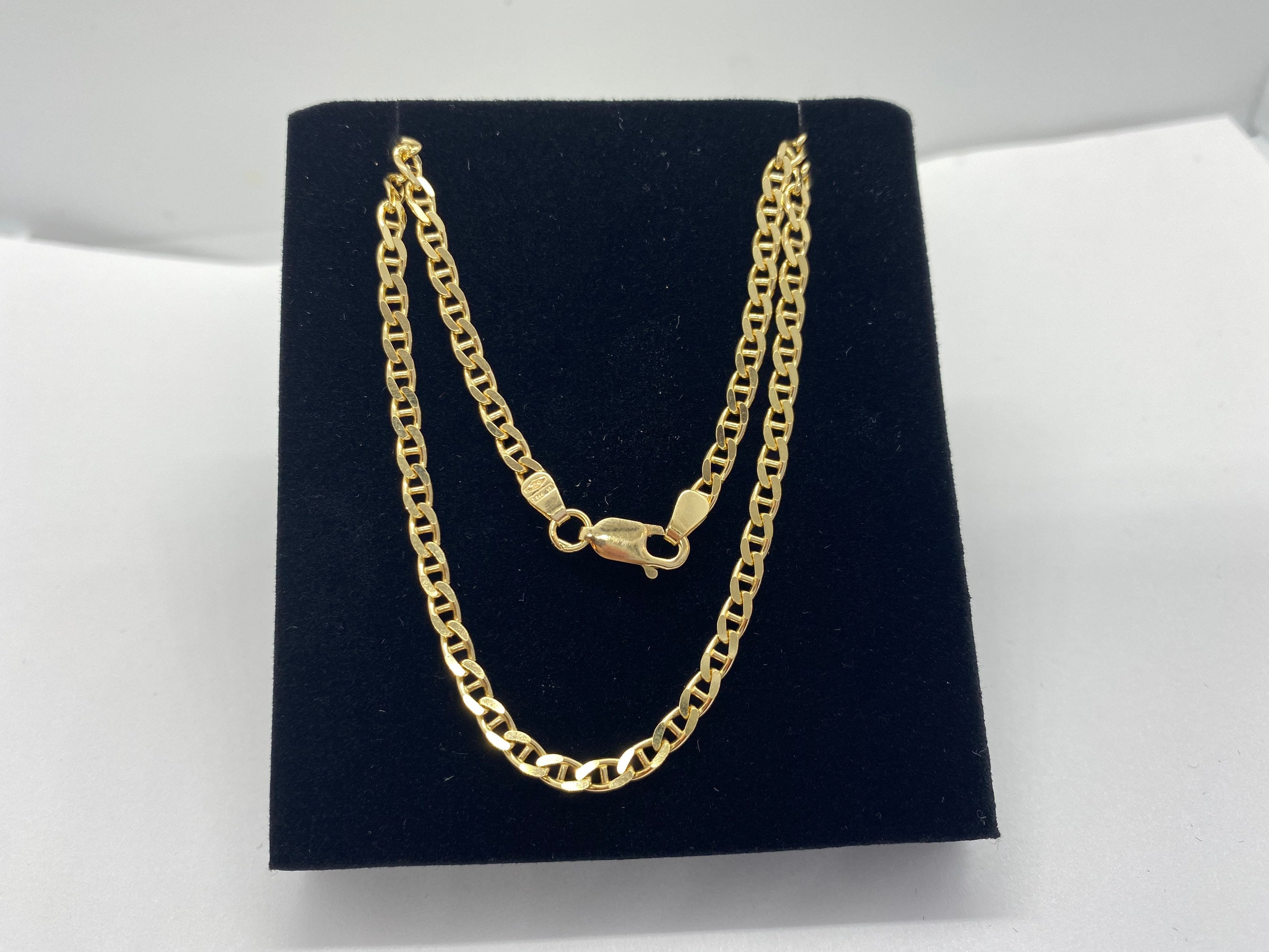 White Gold Anchor Pendant Necklace
