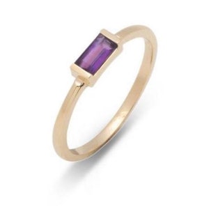 Amethyst Ring Gold , 14K Solid Gold, Amethyst Engagement Ring, February Birthstone, Ring for Women, Summer Jewelry
