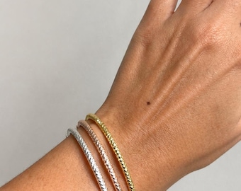 Bangle Bracelet Sterling Silver, 925 Bracelet for Women, Rigid Solid Bangle/ Bracelet, Mother’s Day Gift, Christmas Gift for Women