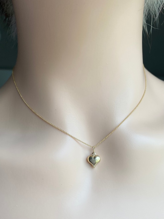 10K Gold Heart Necklace Love Necklace for Women Birthday Gift