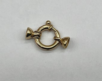 Marine Pearl Gold Clasp, 14K 18K Solid Gold, 5mm Cup 10.83mm Ring, Bracelet/ Necklace Clasp, Gold Jewelry Supplies, A5203