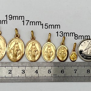 Our Lady Of The Miraculous, 8mm-21mm, 10K 14K 18K, Virgin Mary Pendant, Mama Mary Medal, Birthday Gift for Women, Mothers Day Gift image 9