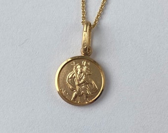 Details about 10k Yellow Gold Solid & Satin Small Protect Us Saint Christopher Oval Pendant Details about 10k Yellow Gold Solid & Satin Small Protect Us Saint Christopher Oval Pendant