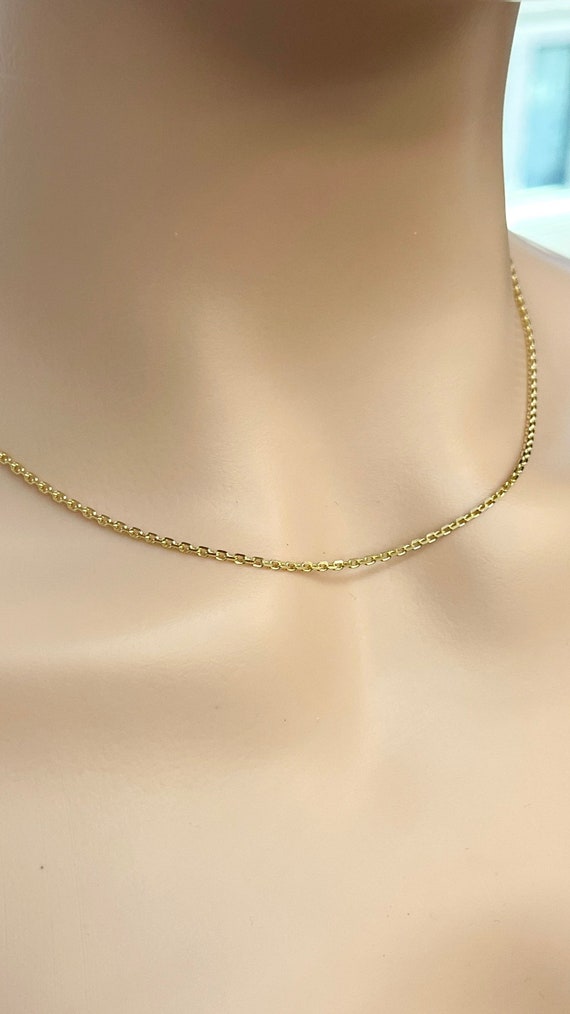 Cable Gold Chain, Diamond Cut Chain, 1.8mm, 14K 18K Solid Cable Gold Chain, Diamond Cut Chain, 1.8mm, 14K 18K Solid