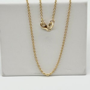 Solid Gold Cable Chain, 10K 14K 18K Solid Italian Gold, 1.6mm,  Strong Chain, Best Seller Chain, Chain for Women, Every Day Jewelry