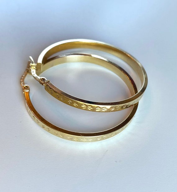 Buy Yumay 9ct Yellow Gold Round Hoop Earrings,41mm Big Creole Earrings for  Women Premium Fashion Jewelry. Online at desertcartINDIA