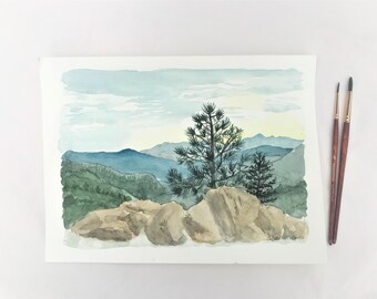 Custom Landscape Watercolor Paintings from photo: Personalized Art Handmade