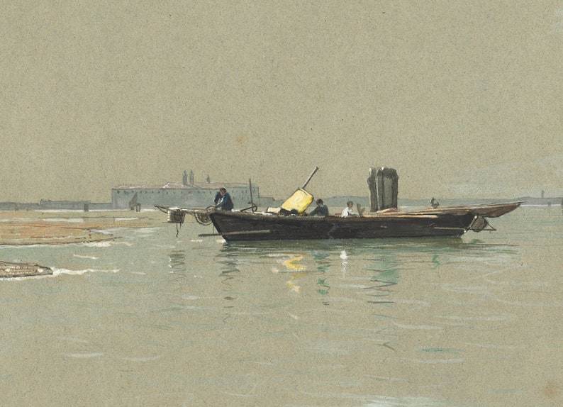 Ocean TV screen vintage painting Instant Download Art for tv screen Antique boat landscape tv art Seascape art for Samsung Frame TV